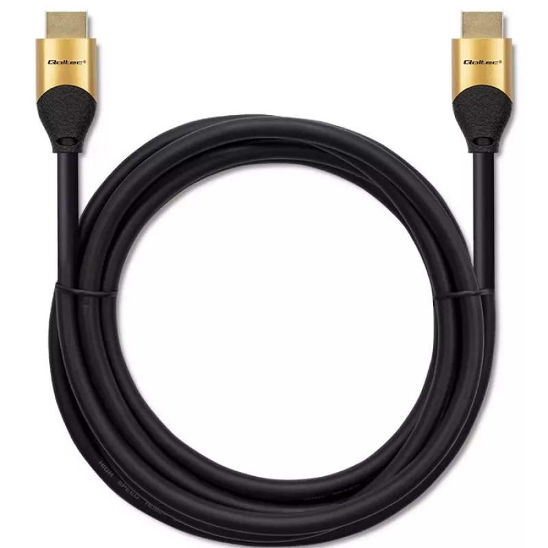 Qoltec 50355 HDMI v2.1 Kabel Ultra High Speed 8K | 60Hz | 28AWG | GOLD | 2m