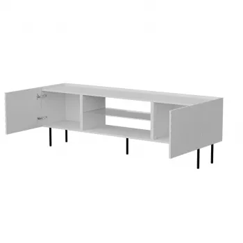 TV-Schrank cama meble LUCCA 180x40x59 cm — weiße Spanplatten-Abdeckplatte, weißer Korpus