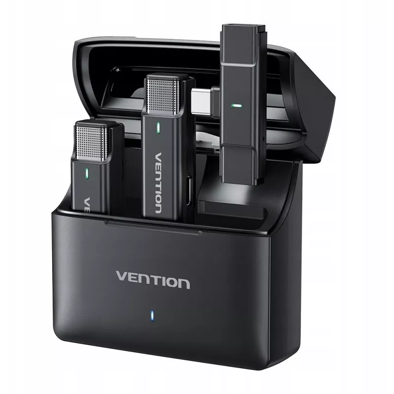 Set mit 2 Vention USB-C-Mikrofonen + Ladecase