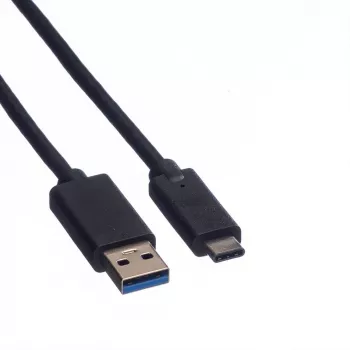 ROLINE - USB-Kabel - USB Typ C (M) - 9-polig USB Typ A (M) - 1 m (USB 3.1) - vergossen - Schwarz (11.02.9011)