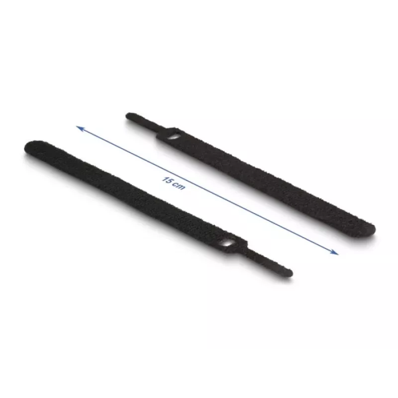 Klett-Kabelbinder DeLOCK 19010 150x12mm schwarz 10 Stück