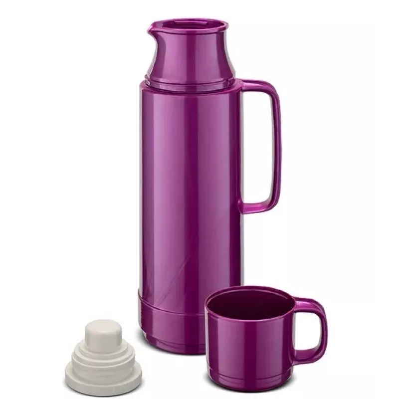 ROTPUNKT Glas-Thermoskanne, Fassungsvermögen 0,750 l, glänzend Traube (bischofsviolett)