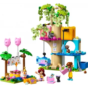 Konstruktionsspielzeug LEGO Friends 42666 Katzen-Geburtstagsparty-Baumhaus-Spielset, 321 Teile, 6+ Jahre, 180×160×100 mm