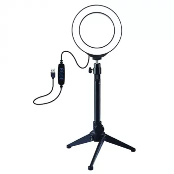 LED-Ringleuchte 12 cm mit Tischstativ bis 24,5 cm, USB