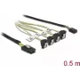 Mini SAS SFF-8087 auf 4x SATA 7-Pin abgewinkeltes Kabel 0,5 m DeLOCK 85683