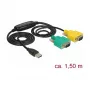 Serielles Kabel DeLOCK 63466 USB Typ-A DB-9 1,5 m Schwarz Grün Gelb