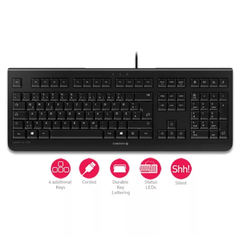 CHERRY KC 1000 Tastatur Home USB Schweizer Layout Schwarz