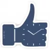 NeXtime Uhr 5185bl Mini Thumbs Up, 20,5x21, Wand, Blau/Silber