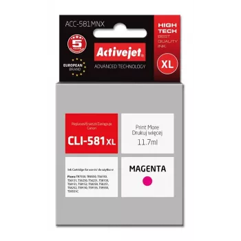 Activejet ACC-581MNX Tinte (Ersatz für Canon CLI-581XLM; Supreme; 11,70 ml; Magenta)