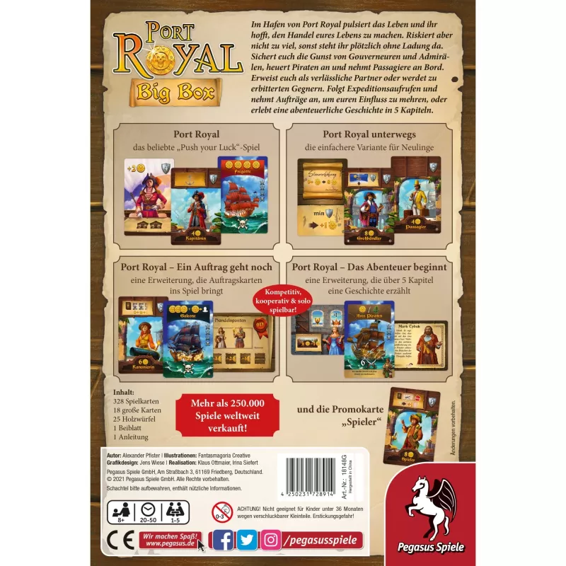 Pegasus Spiele Port Royal Big Box Brettspiel