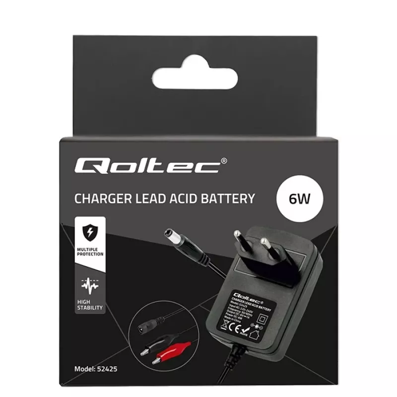 Batterieladegerät QOLTEC Charger AGM GEL STD 6V 1A für 6V Blei-Säure-Batterien, AGM und Gel