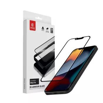 Gehärtetes Glas Displayschutz Crong für iPhone 16e / 14 / 13 / 13 Pro — 3D-Vollabdeckung