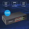 Ethernet Switch QOLTEC 52297 PoE RJ45 mit PoE-Uplink und SFP-Port
