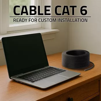 Ethernet-Patchkabel QOLTEC CAT6 UTP, 50 m, schwarz