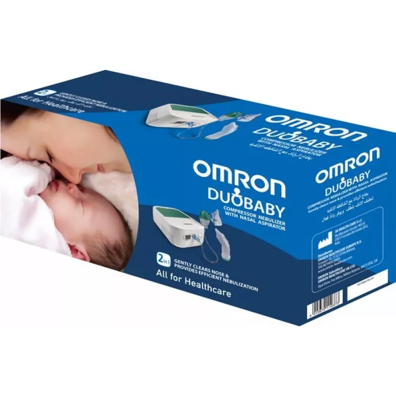 Tischvernebler Omron NE-C301-E — netzbetrieben, 12 ml Füllvolumen, Kindermaske und Mundstück, weiß
