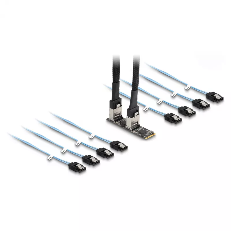 DeLOCK Konverter M.2 2280 Key B+M Stecker auf 8 x SATA