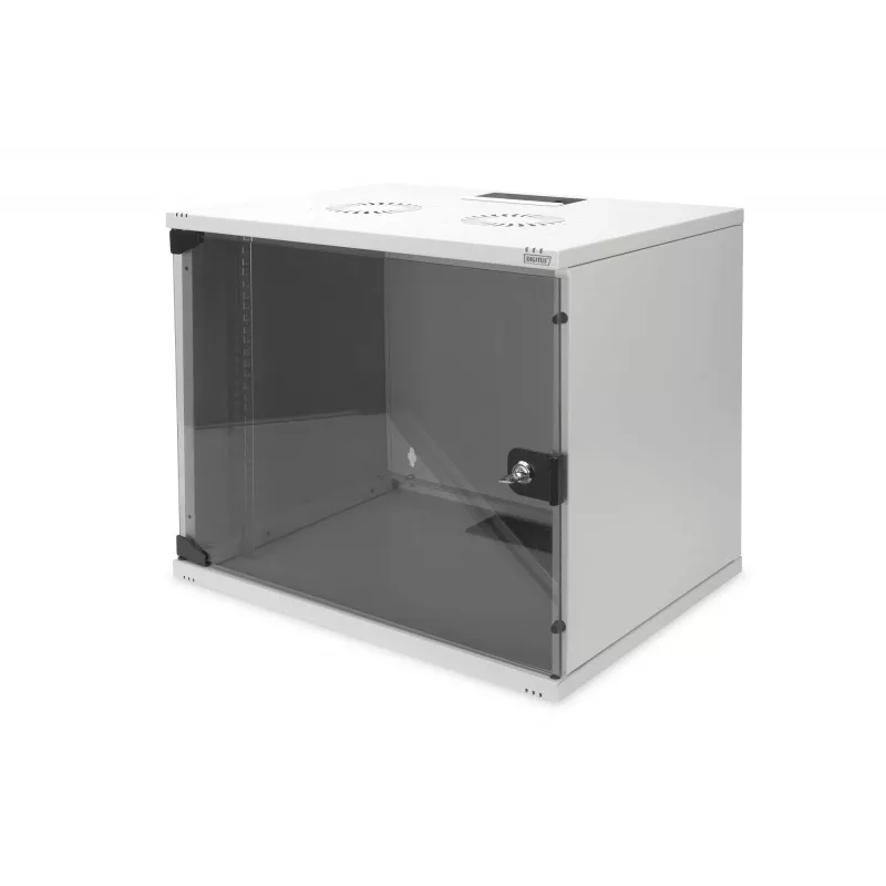 19 9U SOHO Digitus Wandschrank, grau, Glastür