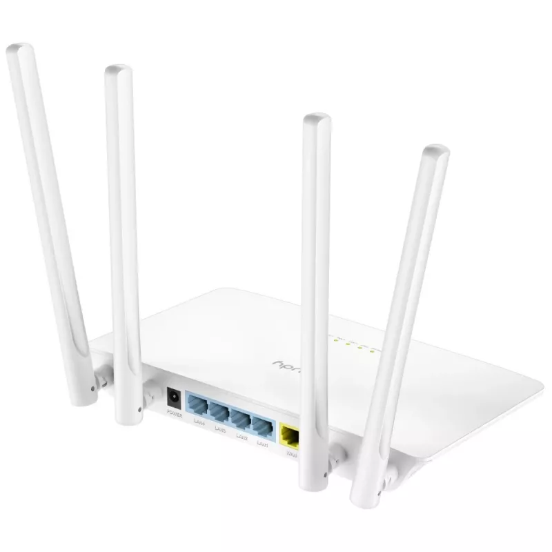 Tischrouter Cudy WR1200 Dualband Wi‑Fi 5 (802.11ac) 867 Mbit/s, 4x RJ‑45 LAN, Weiß