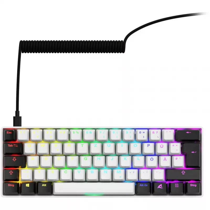 Sharkoon SGK50 S4 Tastatur Home USB QWERTZ Deutsch Weiß RGB LED 60%