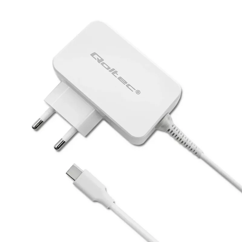 Netzteil QOLTEC 51039 65W AC-to-DC 220–240V 20.3V/3.25A Type C weiß, 1.7 m Kabel