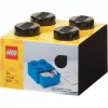 LEGO Schreibtischschublade 4, Aufbewahrungsbox schwarz, Noppen