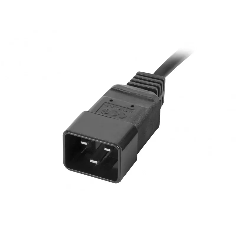 Rack-Mount-Stromverteilungseinheit LANBERG PDU-02I1908I-0200-C20-BK — 1U, 10×C13, 16A, 2 m Kabel, 19 Zoll