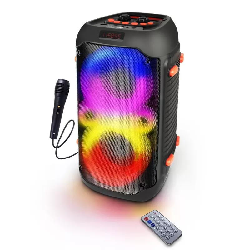 Esperanza EP156 BT FM LED RGB KARAOKE Lautsprecher Schwarz 20W
