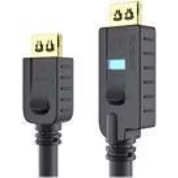PureLink OneAV PI2010-200 - HDMI-Kabel mit Ethernet - HDMI männlich zu HDMI männlich - 20 m - Dreifachisolierung - Schwarz - rund, aktiv (PI2010-200)