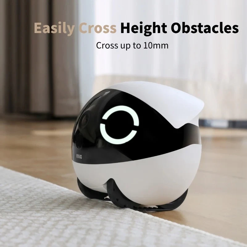 Roboter-Haustiermonitor Enabot Rola Mini — WLAN, 5000-mAh-Akku, 3 MP, 137° Sichtfeld, Weiß/Schwarz