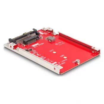 DeLOCK 2,5-Zoll-Konverter U.3 SFF-8639 auf M.2 NVMe Key M 7 mm Rot