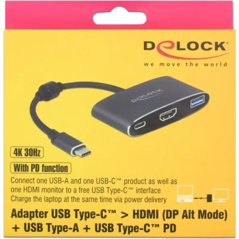 DeLOCK - Externer Videoadapter - VL101 - USB-C 3.1 - HDMI - Grau - Retail (62991)