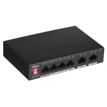 Dahua Technology PFS3006-4ET-60 Unmanaged L2 Fast Ethernet (10/100) Power over Ethernet (PoE) Schwarz