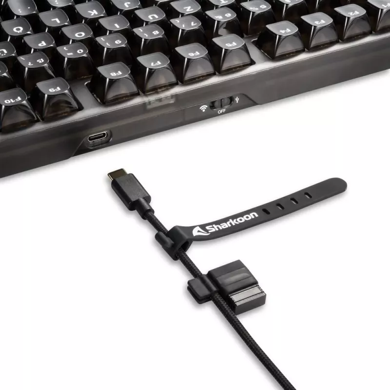 Mechanische Gaming-Tastatur Sharkoon Crystal Shark Schwarz DE mit RGB-Beleuchtung