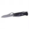 Taschenmesser AZYMUT HK20018 — vollwertiges Multitool, 9 Funktionen, 420J2/3CR13 Edelstahl, geschlossen 11 cm, 146 g, Lederetui, Schlüsselring