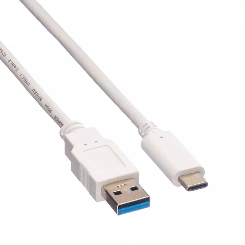 VALUE - USB-Kabel - USB 3.0 (M) auf USB Typ C (M) - 5 V - 900 mA - 50 cm - Weiß (11.99.9010)