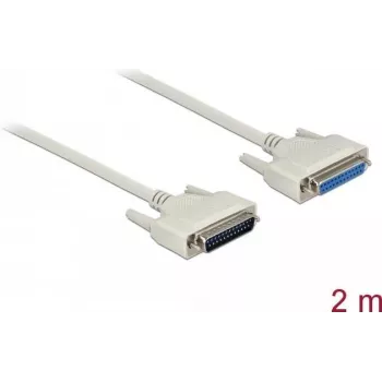 Serielles Kabel DELOCK 83207, D-Sub 25-polig auf D-Sub 25-polig, beige, 2 m