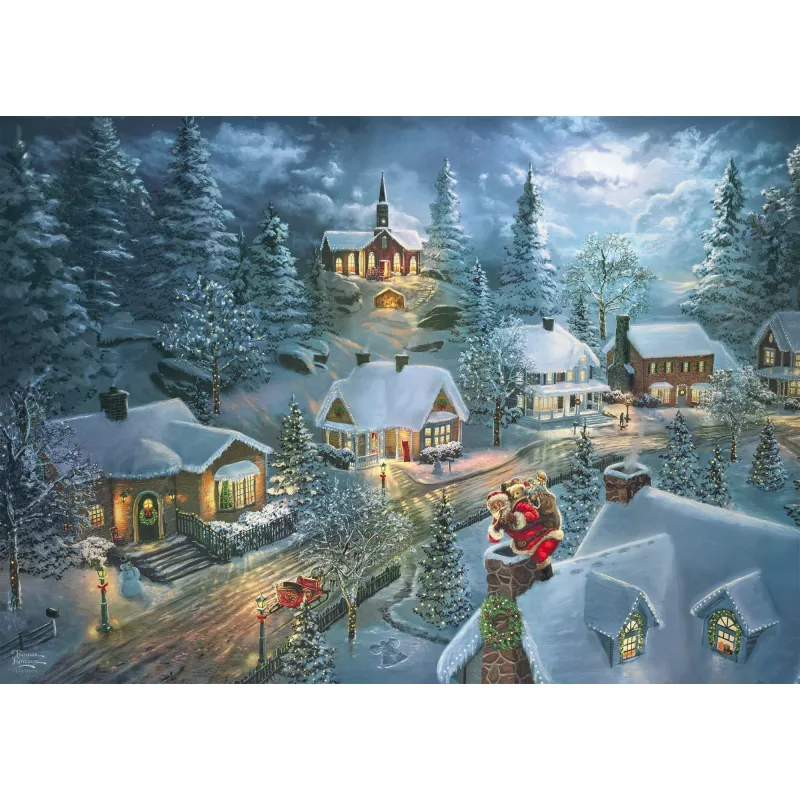 Puzzle Schmidt Spiele Thomas Kinkade Studios „Santa's Silent Night“ 1000 Teile