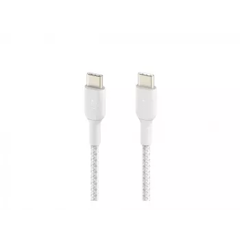 Kabel geflochten USB-C auf USB-C 1m Weiß