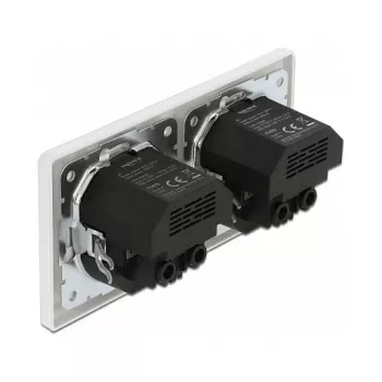 Wandsteckdose DeLOCK 2-fach mit 4 USB-Anschlüssen 2 x 2,8 A