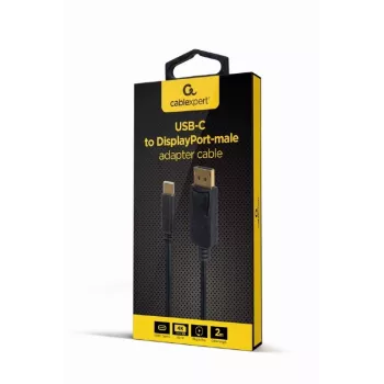 USB-Grafikadapter Gembird A-CM-DPM-01 mit USB-C, unterstützt bis zu 3840×2160, USB 2.0 / 3.2 Gen 2, schwarz, 2 m Kabel