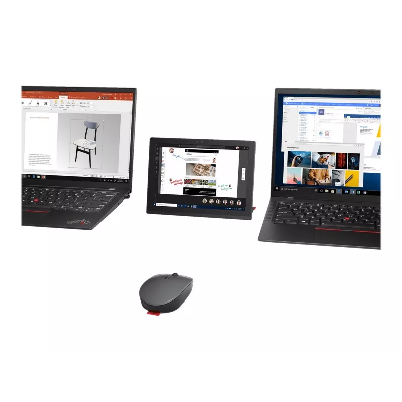 Lenovo Go Wireless Multi-Device-Maus Office Beidhändig RF Wireless + Bluetooth + USB Typ-A Optisch 2400 DPI