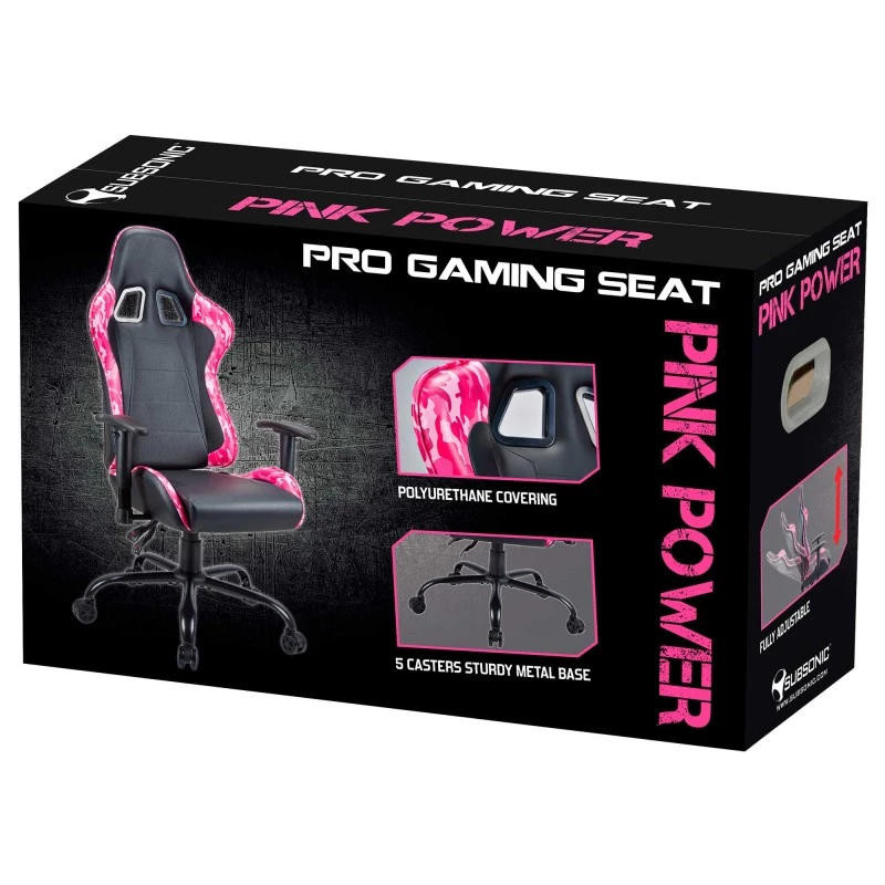 Gaming-Stuhl SUBSONIC SA5609-PP — ergonomischer Gaming-Sitz, pink