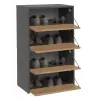 Geschlossener Schuh-Organizer Top e Shop MODO X2 ANT/ART — Anthrazit und Eiche, 600×880×360 mm, Spanplatte