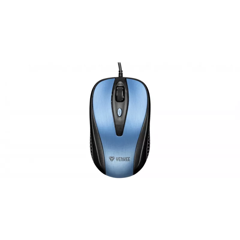 USB-Kabelmaus, 4 Tasten, optisch, symmetrisch, Blau