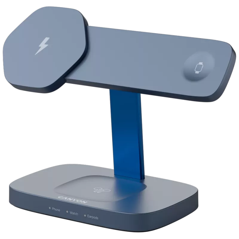 Kabellose Ladestation CANYON WCS-310 Canyon Dark Grau – Qi-kompatibles aufrechtes Ladegerät