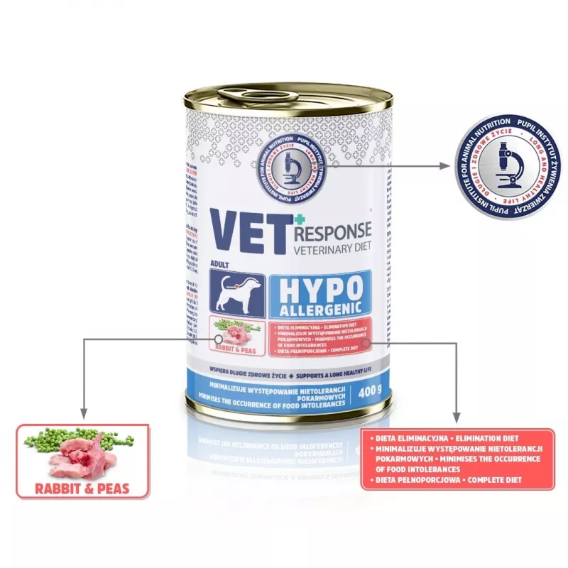 VET RESPONSE Hypoallergenic Kaninchen - Nassfutter für Hunde - 400g