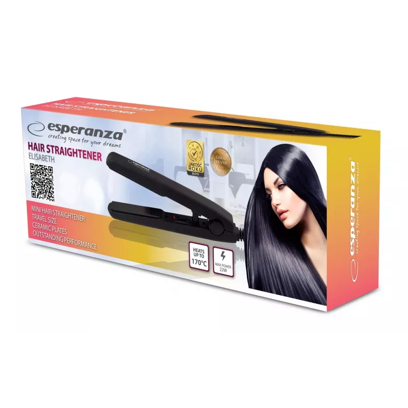 Haarglätter Esperanza EBP008 mini 16 cm, 22 W, Reise-Glätteisen