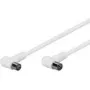 Wentronic Goobay Antennen-Winkelanschlusskabel, 100% geschirmt, Weiß, 3,5 m - Koax-Stecker 90° Koax-Buchse 90° (67355)
