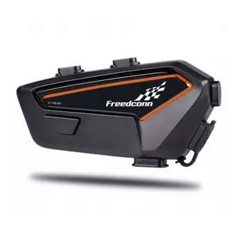 Headset FreedConn F1 V2 EU — Bluetooth 5.2, IP65, 1100-mAh-Akku, bis zu 48 Std. Sprechzeit, UKW-Radio, Mikrofon, Clip
