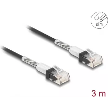 DeLOCK Netzwerkkabel RJ45 Cat.6A 3m Schwarz